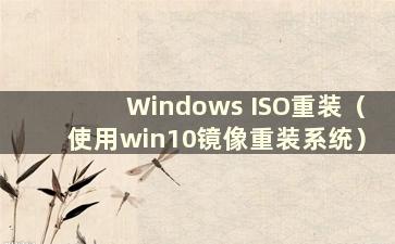 Windows ISO重装（使用win10镜像重装系统）